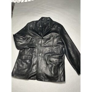Leather Jacket Men's Size 2XL Tall Claiborne Soft Lambskin Outerwear Coat